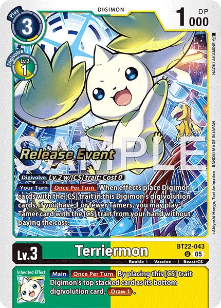 Terriermon [BT22-043] [Cyber Eden Release Event Cards] | Cracking-Singles