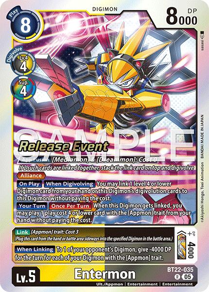 Entermon [BT22-035] [Cyber Eden Release Event Cards] | Cracking-Singles