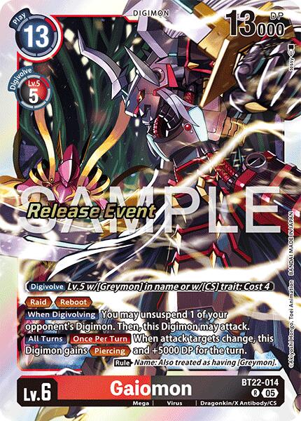 Gaiomon [BT22-014] [Cyber Eden Release Event Cards] | Cracking-Singles