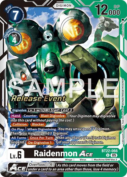 Raidenmon ACE [BT22-066] [Cyber Eden Release Event Cards] | Cracking-Singles