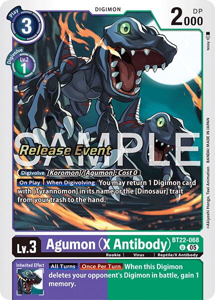 Agumon [BT22-068] (X Antibody) [Cyber Eden Release Event Cards] | Cracking-Singles