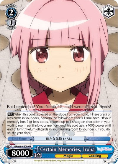 Certain Memories, Iroha (MR/W80-E089 U) [Magia Record: Puella Magi Madoka Magica [Side Story] (Anime)] | Cracking-Singles