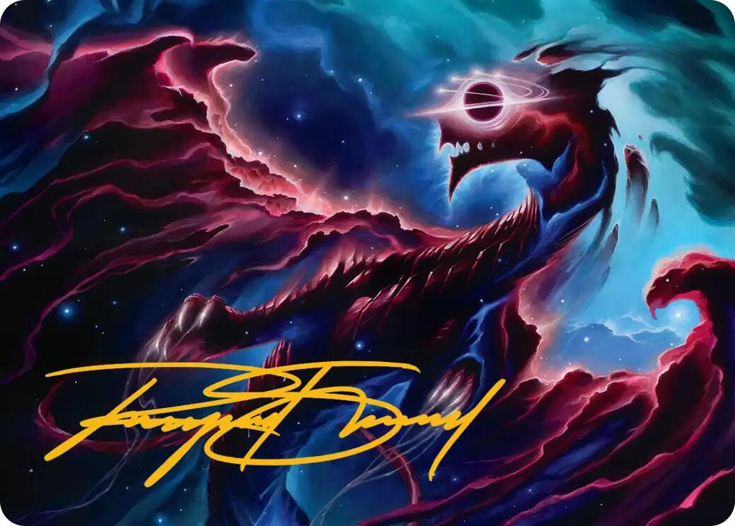 Nova Hellkite Art Card (18/54) (Gold-Stamped Signature) [Edge of Eternities Art Series] | Cracking-Singles