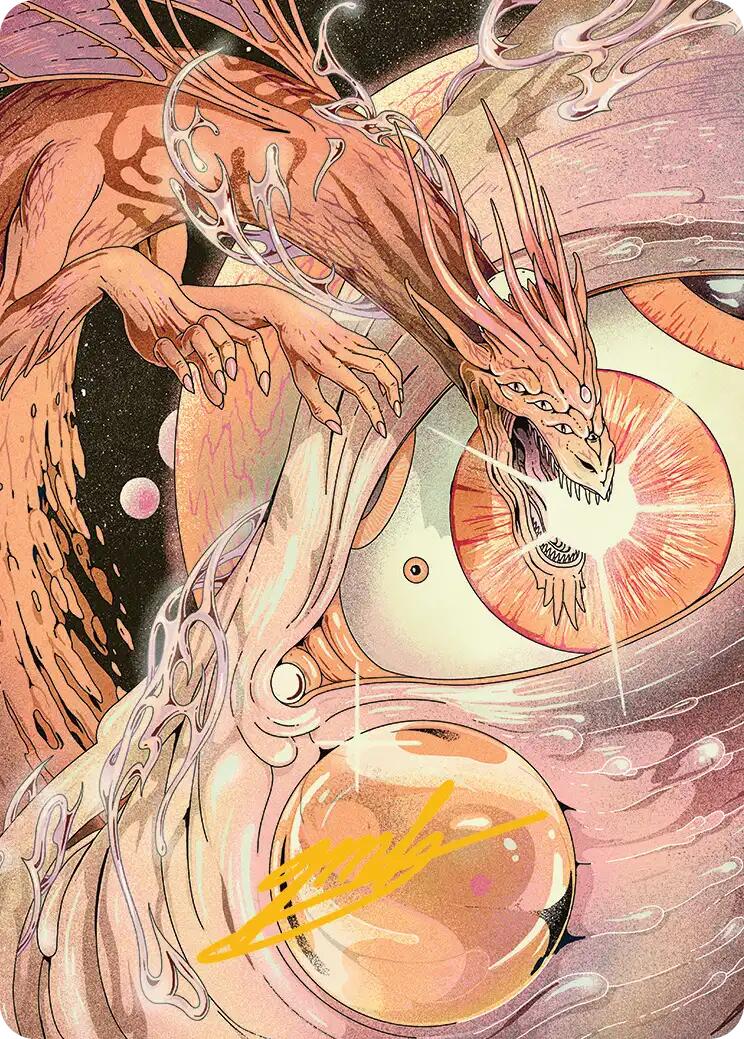 Nova Hellkite Art Card (40/54) (Gold-Stamped Signature) [Edge of Eternities Art Series] | Cracking-Singles