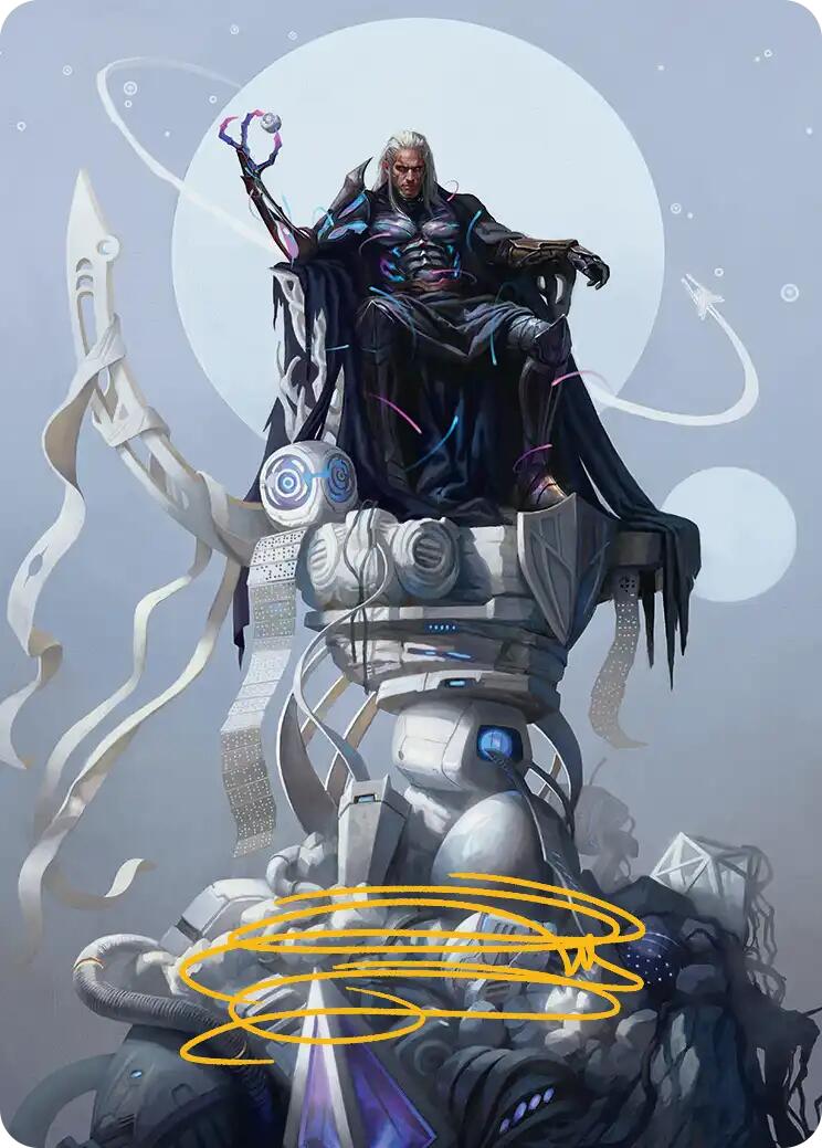 Tezzeret, Cruel Captain Art Card (35/54) (Gold-Stamped Signature) [Edge of Eternities Art Series] | Cracking-Singles