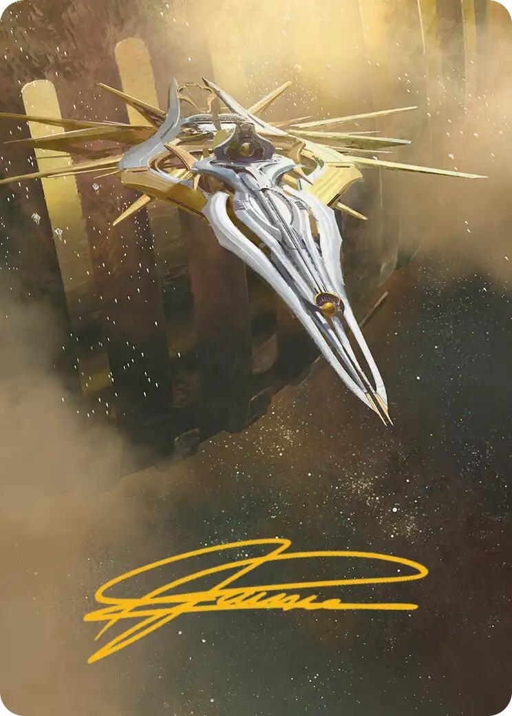 Dawnsire, Sunstar Dreadnought Art Card (Gold-Stamped Signature) [Edge of Eternities Art Series] | Cracking-Singles