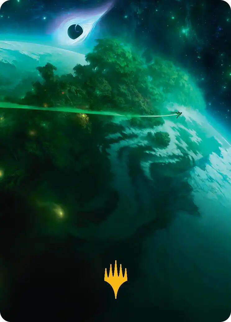 Evendo, Waking Haven Art Card (Gold-Stamped Planeswalker Symbol) [Edge of Eternities Art Series] | Cracking-Singles