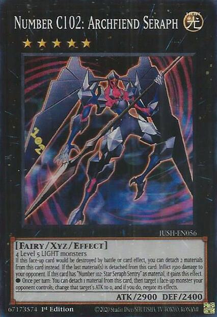 Number C102: Archfiend Seraph [JUSH-EN056] Super Rare | Cracking-Singles