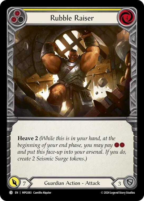 Rubble Raiser (Yellow) [MPG083] (Mastery Pack Guardian)  Rainbow Foil | Cracking-Singles