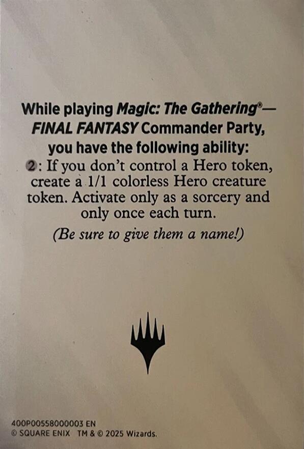 Blank Hero Token [FINAL FANTASY Tokens] | Cracking-Singles