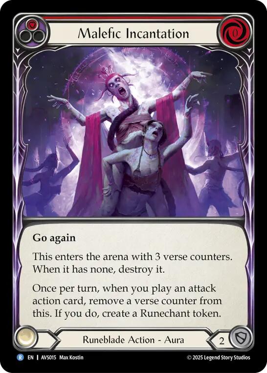Malefic Incantation (Red) [AVS015] (Armory Deck: Legends Viserai) | Cracking-Singles