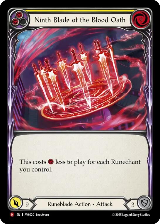 Ninth Blade of the Blood Oath (Yellow) [AVS020] (Armory Deck: Legends Viserai) | Cracking-Singles