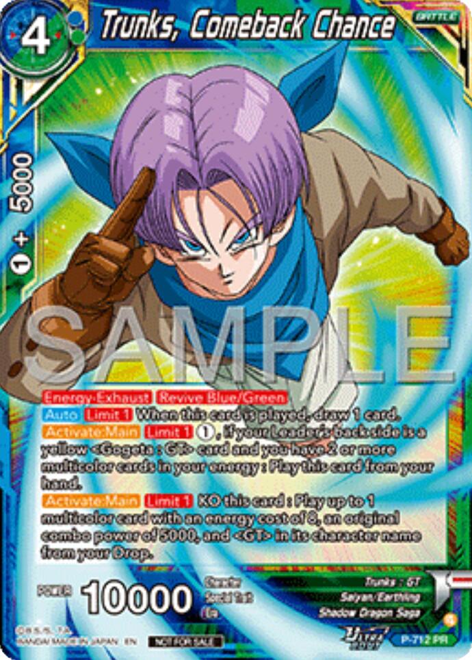Trunks, Comeback Chance (Ultra-Bout Series Tournament Pack Vol.13) (P-712) [Tournament Promotion Cards] | Cracking-Singles