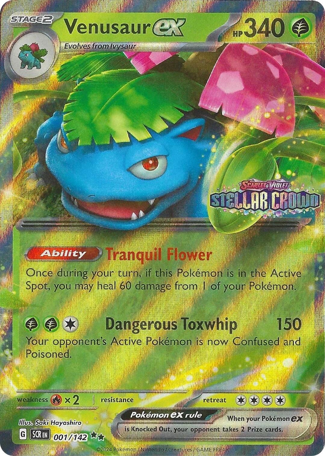 Venusaur ex (001/142) (Stellar Crown Stamp) [Miscellaneous Cards] | Cracking-Singles