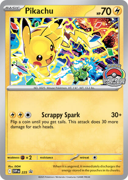 Pikachu (225) (World Championship 2025) [Scarlet & Violet: Black Star Promos] | Cracking-Singles