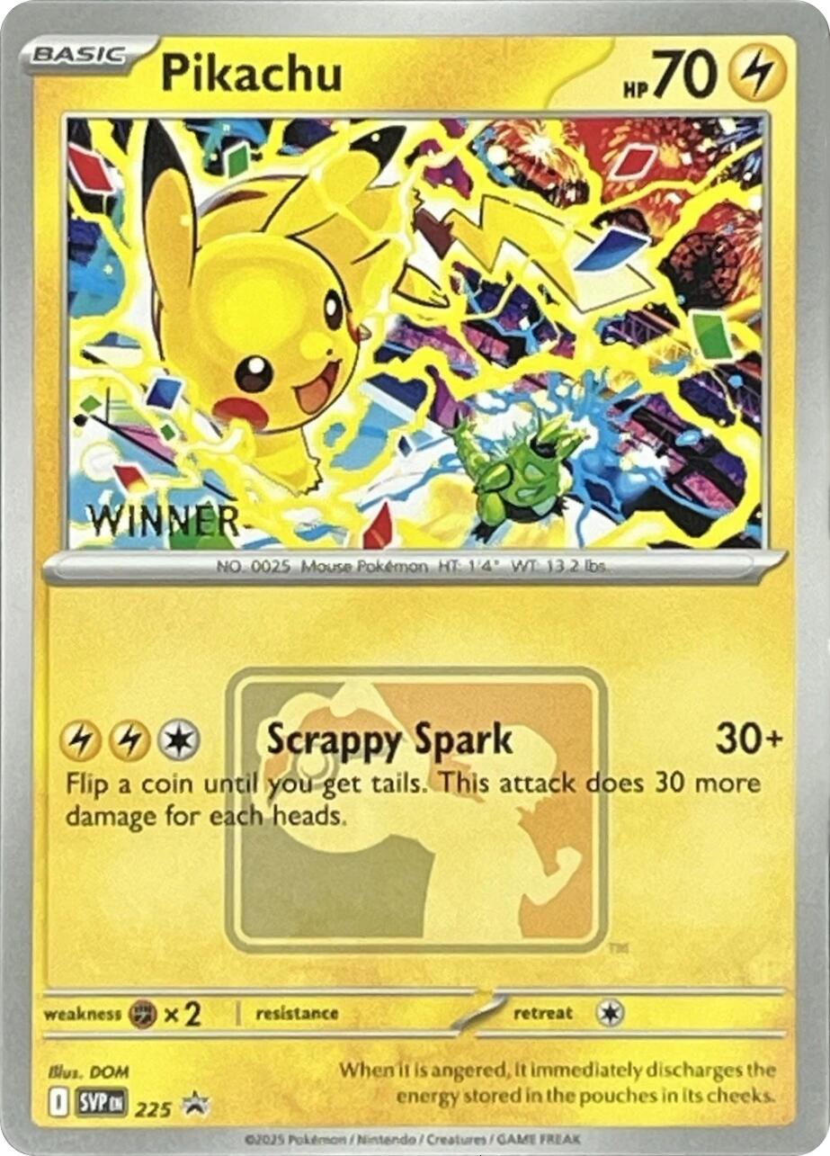 Pikachu (225) (World Championship 2025) [Winner] [Scarlet & Violet: Black Star Promos] | Cracking-Singles