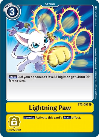 Lightning Paw [BT2-097] (Revision Pack 2021) [Release Special Booster Promos] | Cracking-Singles