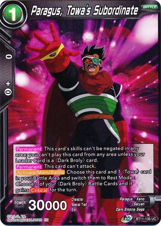 Paragus, Towa's Subordinate (BT11-136) [Vermilion Bloodline 2nd Edition] | Cracking-Singles