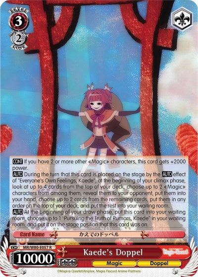 Kaede's Doppel (MR/W80-E057 R) [Magia Record: Puella Magi Madoka Magica [Side Story] (Anime)] | Cracking-Singles