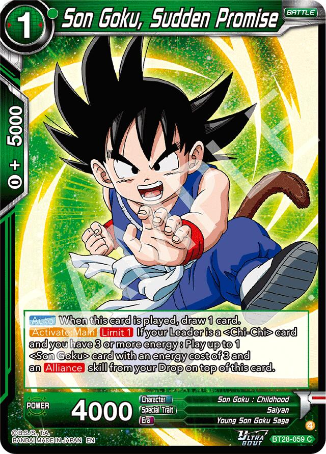 Son Goku, Sudden Promise (BT28-059) [Prismatic Clash] | Cracking-Singles