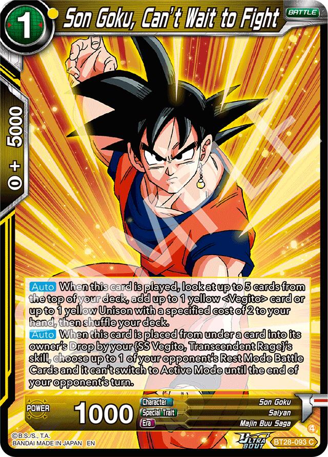 Son Goku, Can't Wait to Fight (BT28-093) [Prismatic Clash] | Cracking-Singles