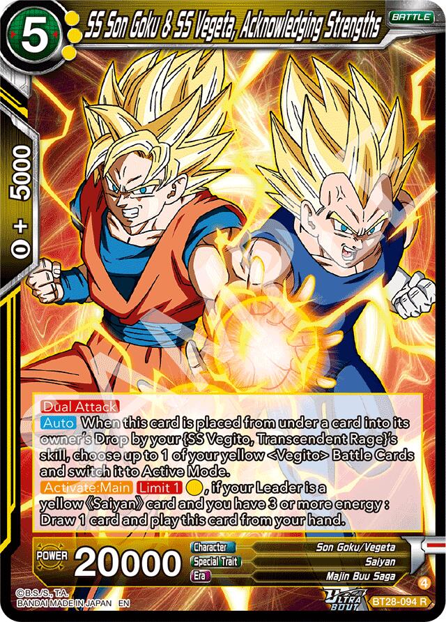 SS Son Goku & SS Vegeta, Acknowledging Strengths (BT28-094) [Prismatic Clash] | Cracking-Singles