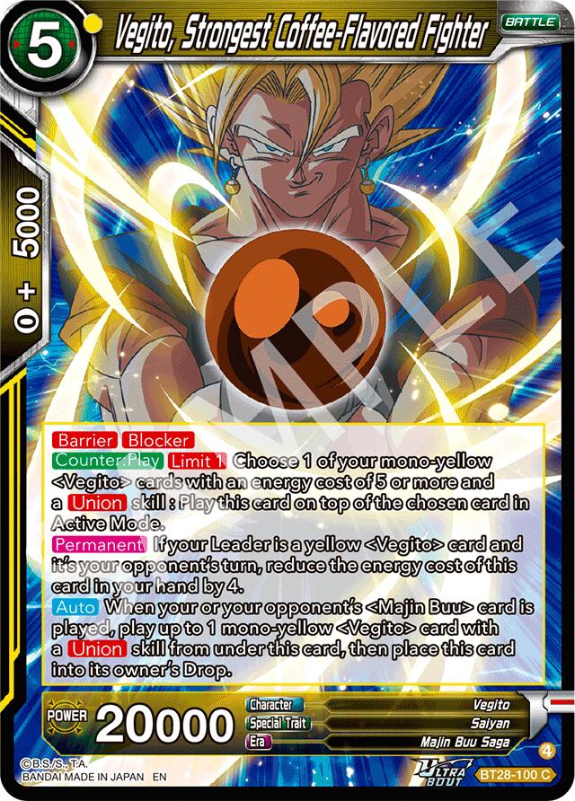 Vegito, Strongest Coffee-Flavored Fighter (BT28-100) [Prismatic Clash] | Cracking-Singles