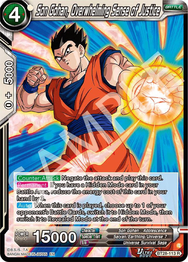 Son Gohan, Overwhelming Sense of Justice (BT28-113) [Prismatic Clash] | Cracking-Singles