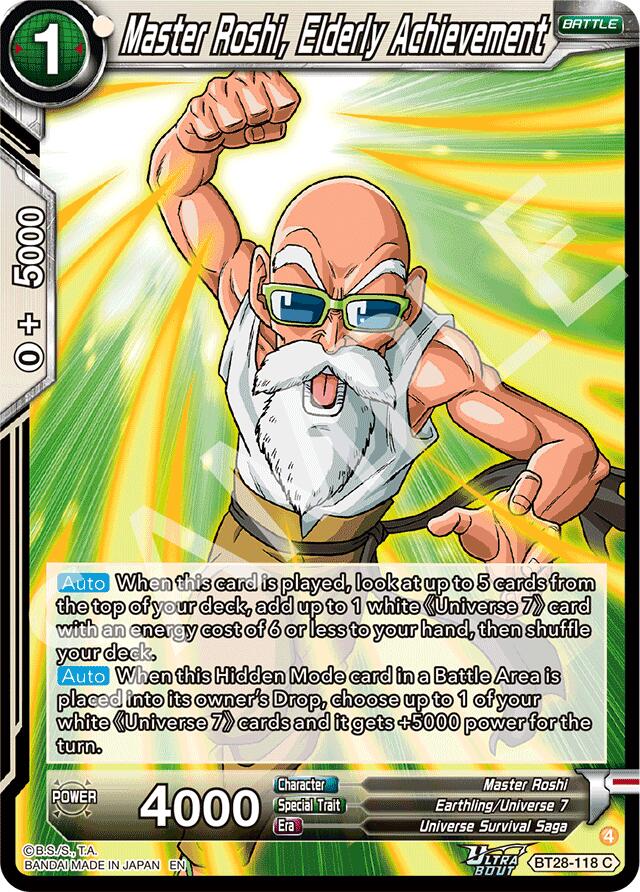 Master Roshi, Elderly Achievement (BT28-118) [Prismatic Clash] | Cracking-Singles
