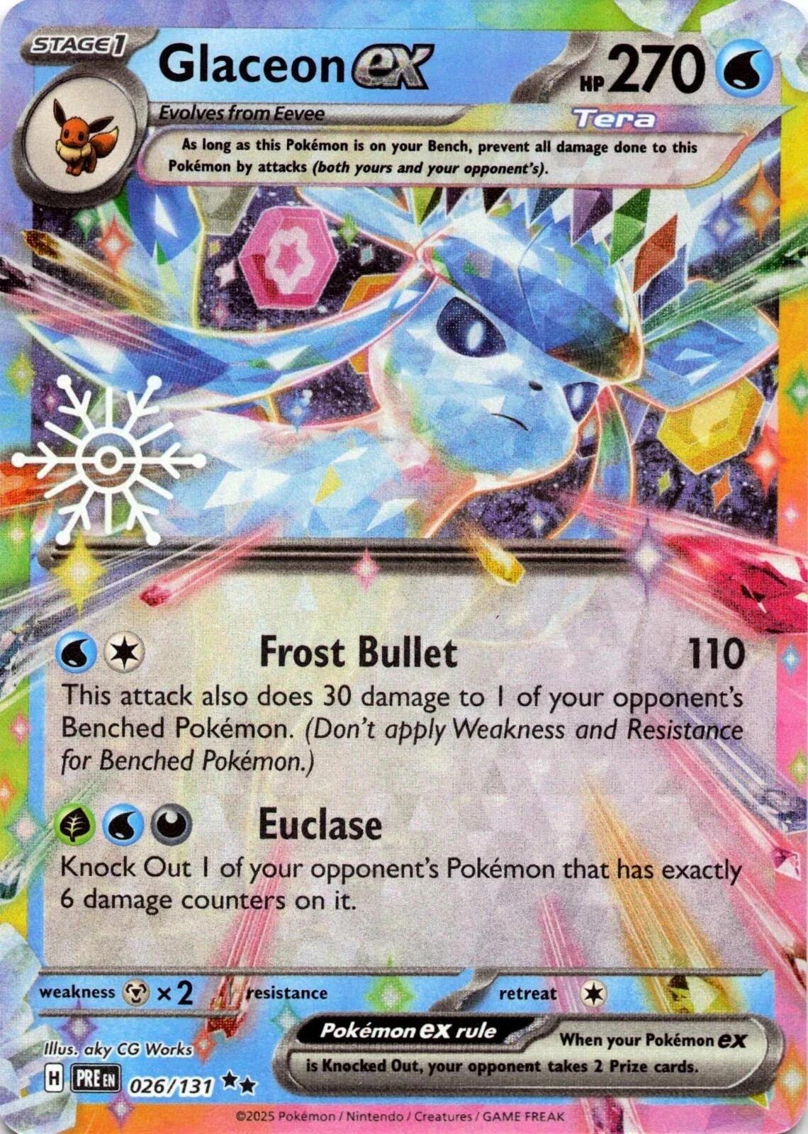 Glaceon ex (026/131) (Holiday Calendar) [Miscellaneous Cards] | Cracking-Singles
