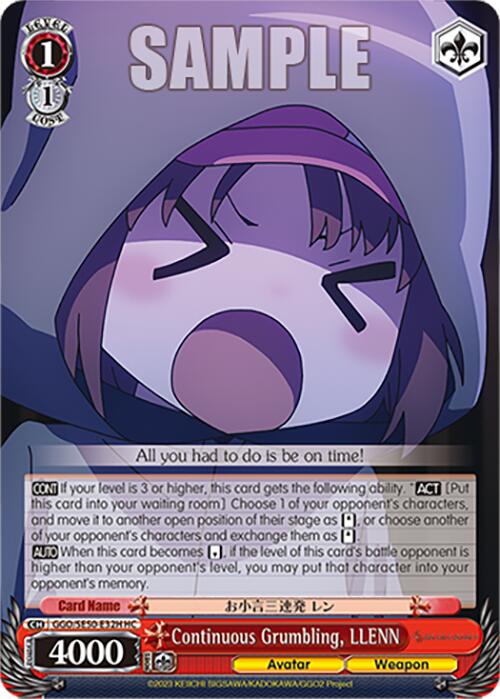 Continuous Grumbling, LLENN (GGO/SE50-E32H HC) [SAO Alternative–Gun Gale Online–2 Premium Booster] | Cracking-Singles