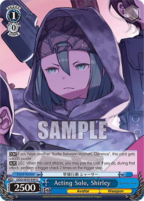 Acting Solo, Shirley (GGO/SE50-E49 U) [SAO Alternative–Gun Gale Online–2 Premium Booster] | Cracking-Singles