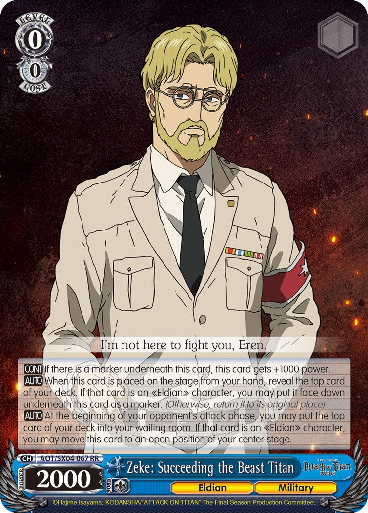 Zeke: Succeeding the Beast Titan [Attack On Titan: Final Season] | Cracking-Singles