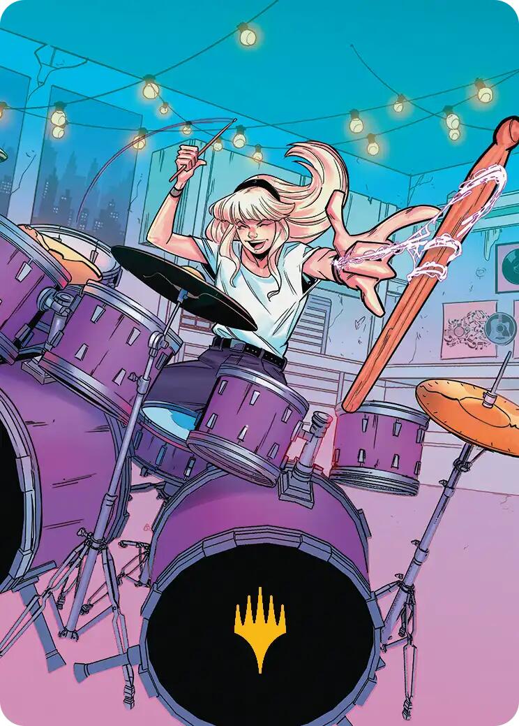 Gwen Stacy Art Card (Gold-Stamped Planeswalker Symbol) (34/54) [Marvel's Spider-Man Art Series] | Cracking-Singles