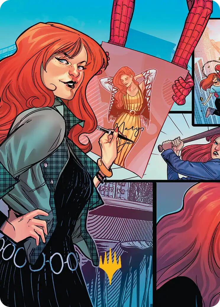 Mary Jane Watson Art Card (Gold-Stamped Planeswalker Symbol) [Marvel's Spider-Man Art Series] | Cracking-Singles