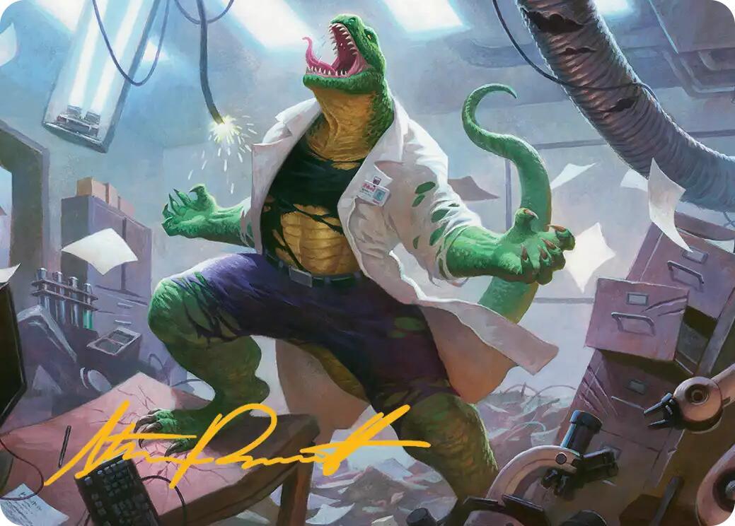 Lizard, Connors's Curse Art Card (Gold-Stamped Signature) [Marvel's Spider-Man Art Series] | Cracking-Singles