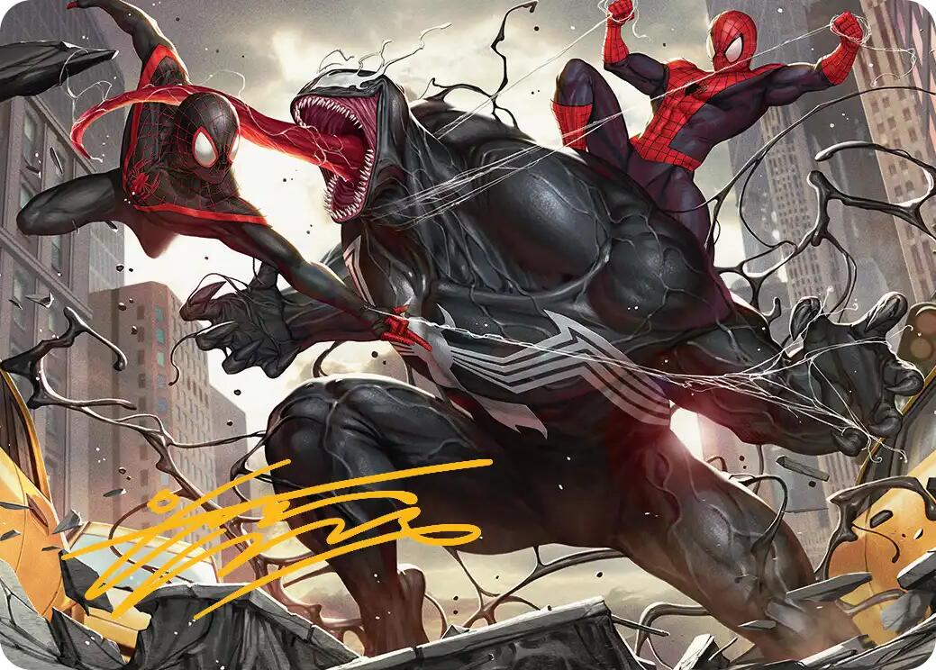 Terrific Team-Up Art Card (Gold-Stamped Signature) [Marvel's Spider-Man Art Series] | Cracking-Singles