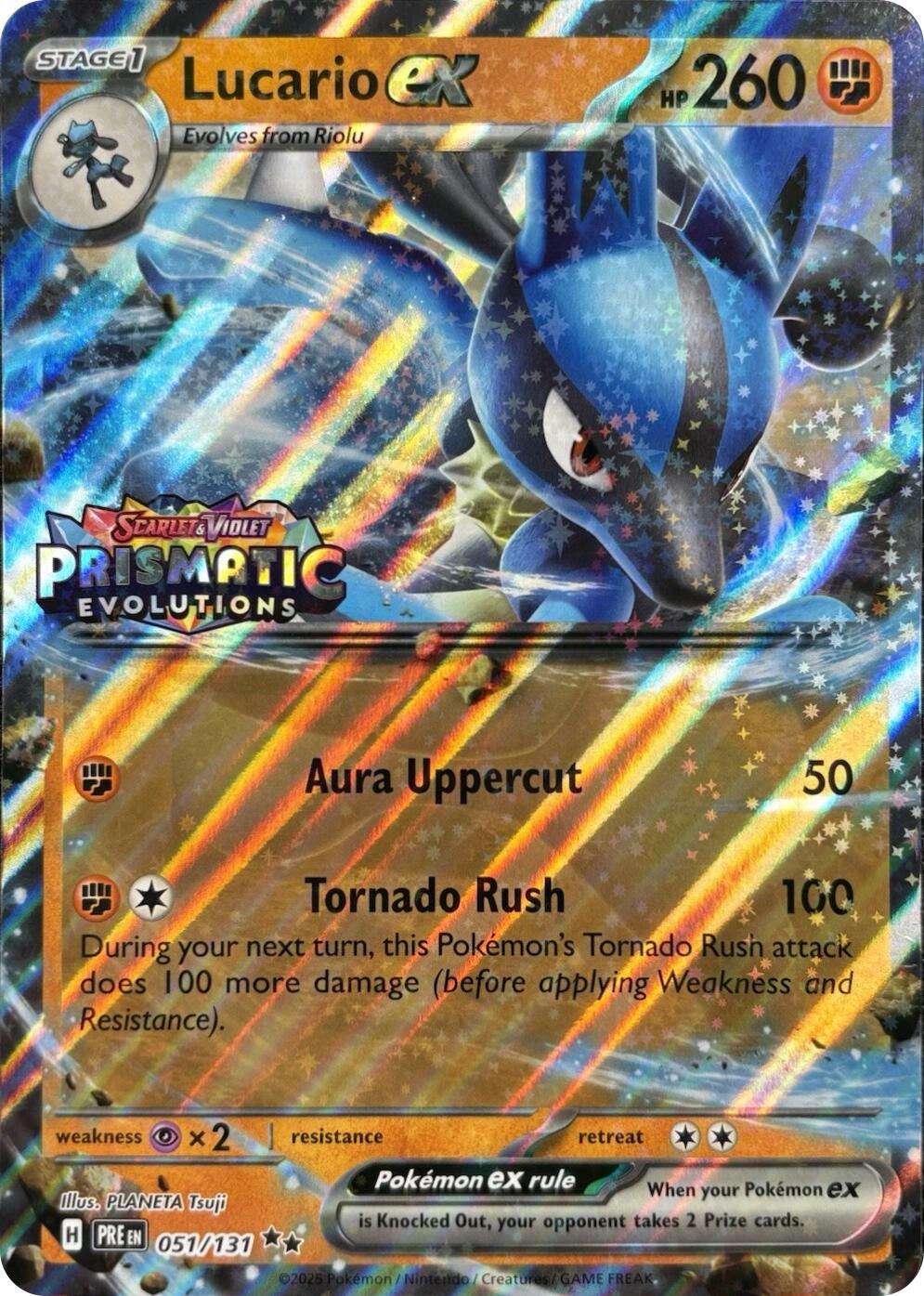 Lucario ex (051/131) (Prismatic Evolutions Stamp) [Miscellaneous Cards] | Cracking-Singles