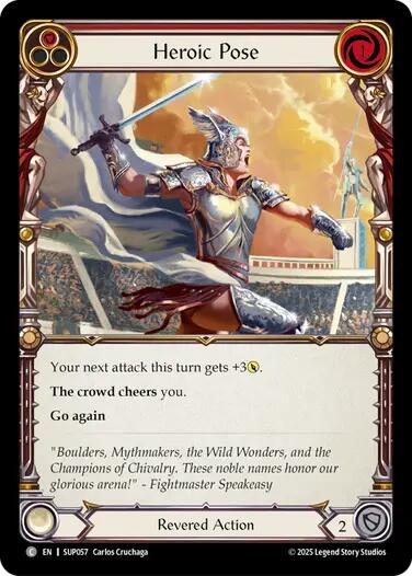 Heroic Pose (Red) [SUP057] (Super Slam)  Rainbow Foil | Cracking-Singles
