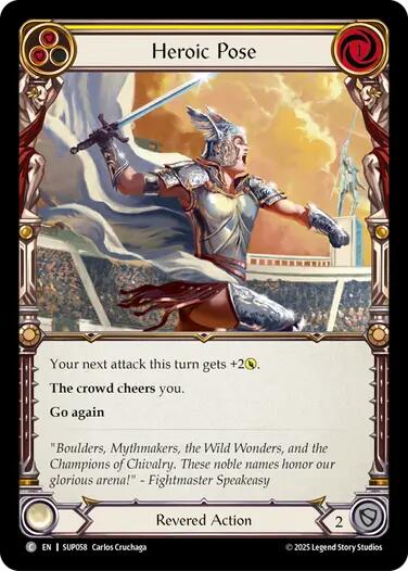 Heroic Pose (Yellow) [SUP058] (Super Slam)  Rainbow Foil | Cracking-Singles