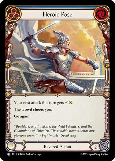 Heroic Pose (Blue) [SUP059] (Super Slam)  Rainbow Foil | Cracking-Singles