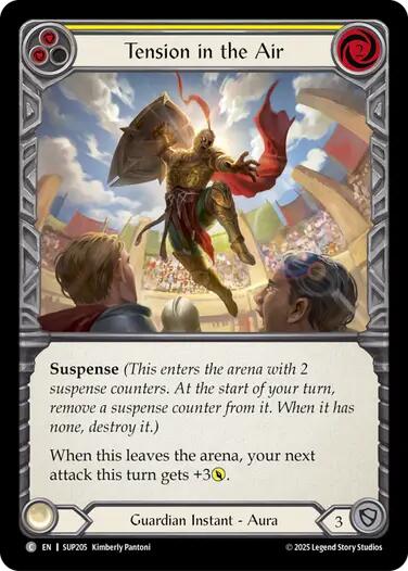 Tension in the Air (Yellow) [SUP205] (Super Slam)  Rainbow Foil | Cracking-Singles