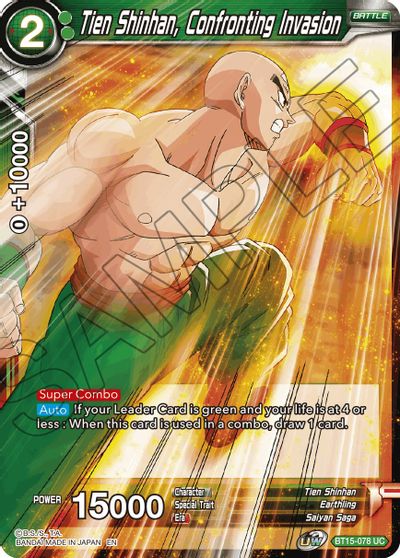 Tien Shinhan, Confronting Invasion (BT15-078) [Saiyan Showdown] | Cracking-Singles