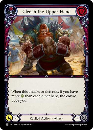 Clench the Upper Hand (Red) [SUP101] (Super Slam)  Rainbow Foil | Cracking-Singles
