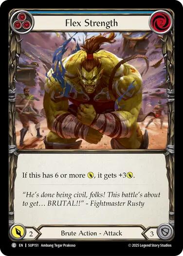 Flex Strength (Blue) [SUP151] (Super Slam)  Rainbow Foil | Cracking-Singles