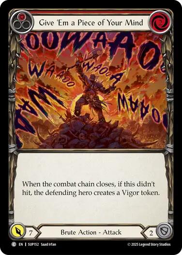 Give 'Em a Piece of Your Mind (Red) [SUP152] (Super Slam)  Rainbow Foil | Cracking-Singles