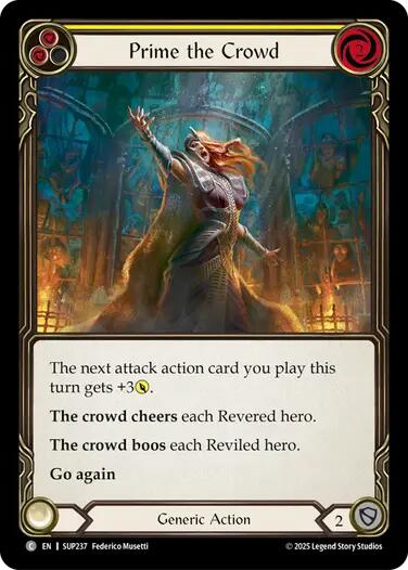 Prime the Crowd (Yellow) [SUP237] (Super Slam)  Rainbow Foil | Cracking-Singles