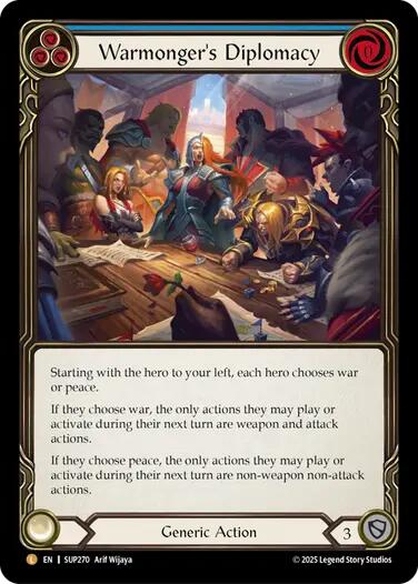 Warmonger's Diplomacy [SUP270] (Super Slam)  Rainbow Foil | Cracking-Singles