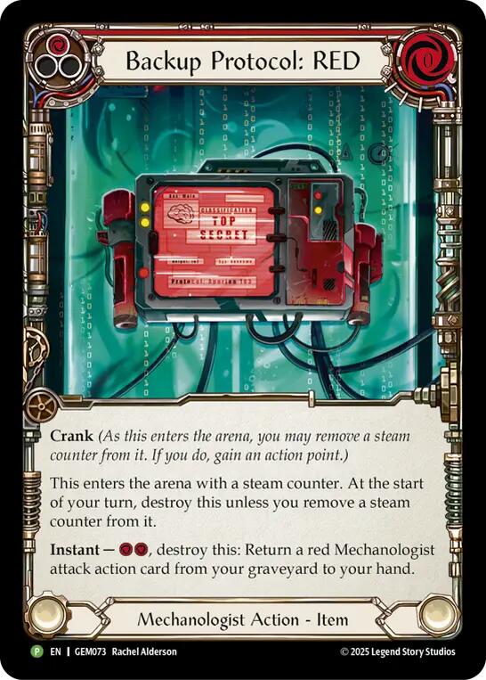 Backup Protocol: RED [GEM073] (GEM Pack 3)  Cold Foil | Cracking-Singles