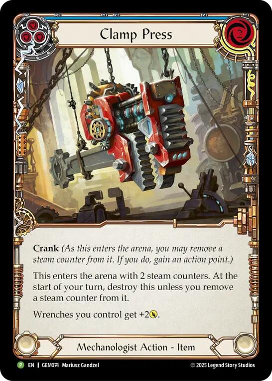 Clamp Press [GEM074] (GEM Pack 3)  Cold Foil | Cracking-Singles